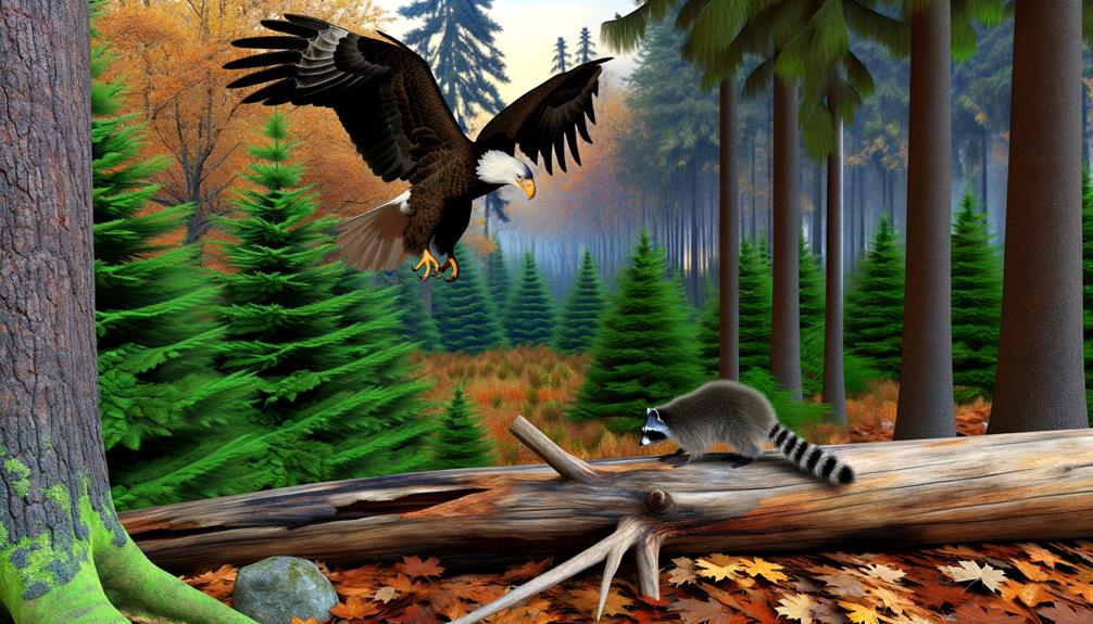 bald eagles hunt raccoons