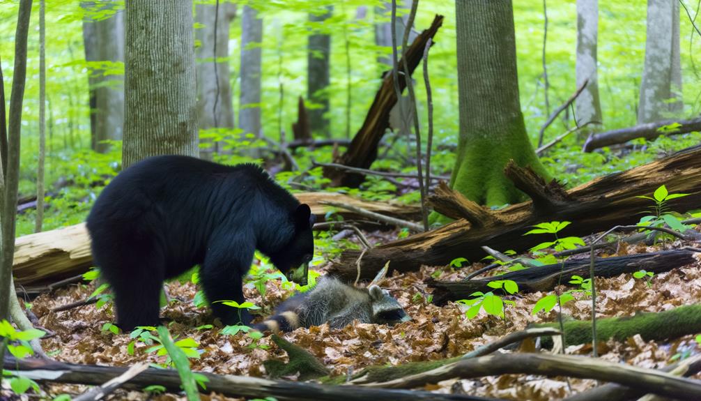 black bear foraging for food