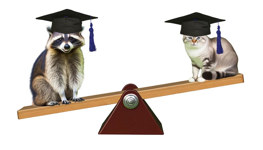 comparing raccoon and cat intelligence