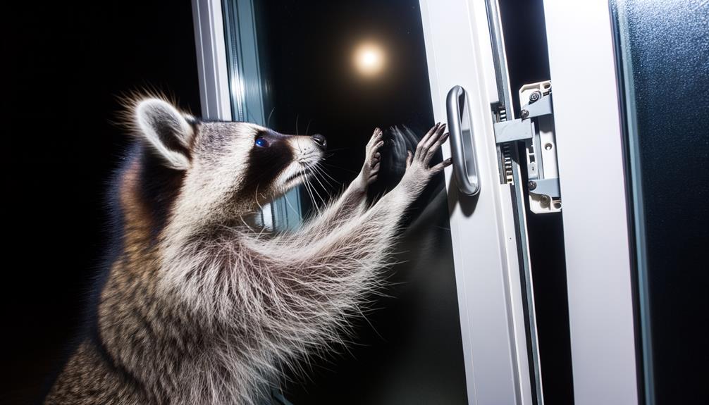 curious raccoons and doors