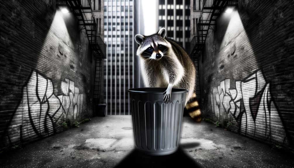 exploring the bin raccoon