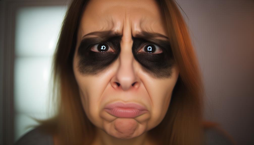eyeshadow creates raccoon eyes