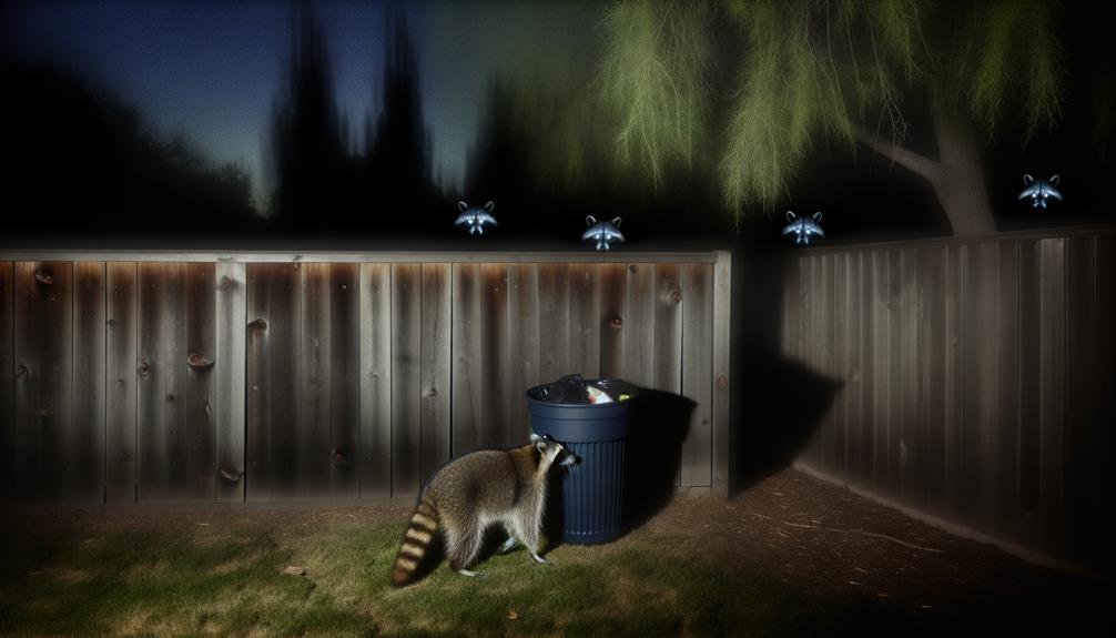 inquisitive raccoons roam at night