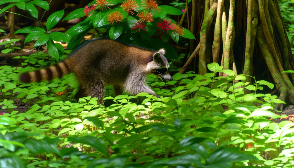 island raccoon with bandit mask