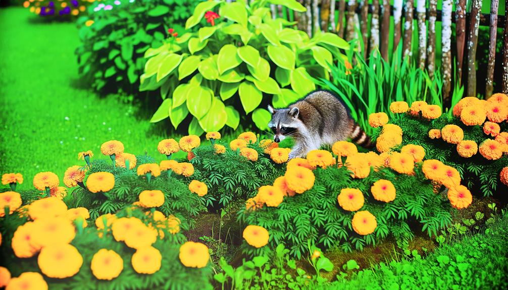 marigolds as raccoon deterrent