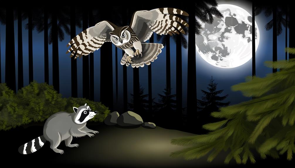 owl predation on raccoons