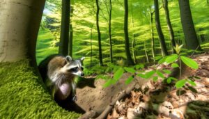 pregnant raccoons active daytime