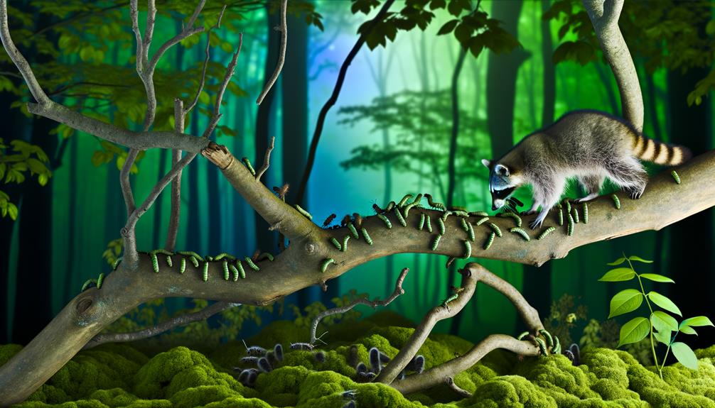 raccoon diet includes caterpillars
