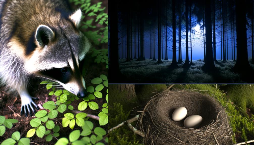 raccoon egg hunting habits