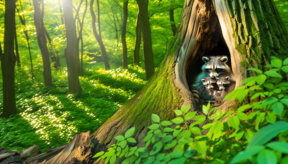 raccoon habitats in trees