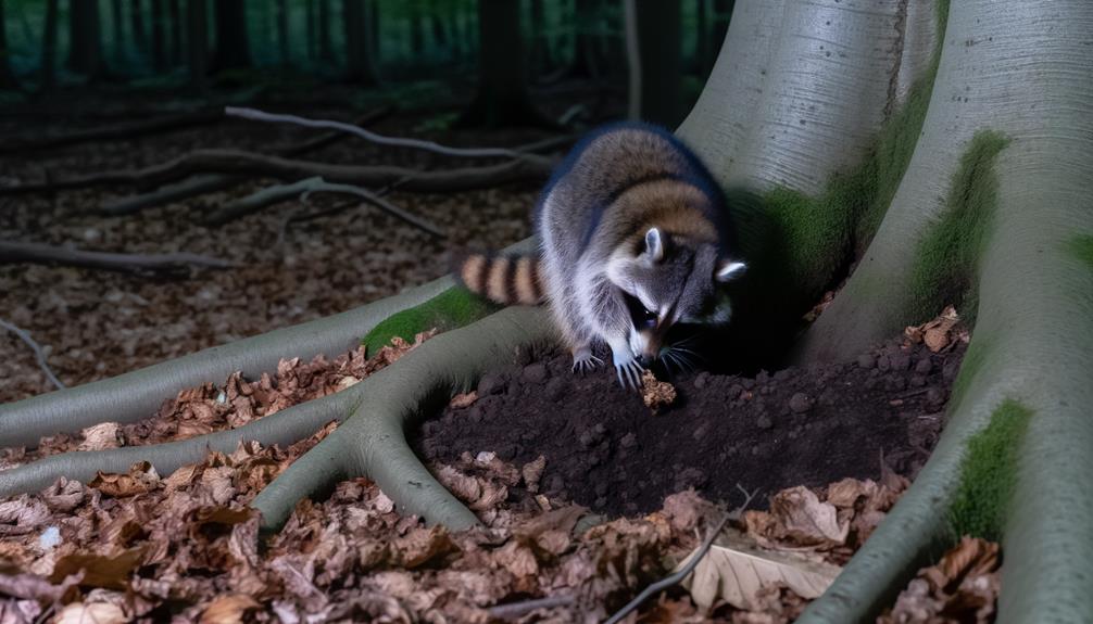 raccoons bury food habits