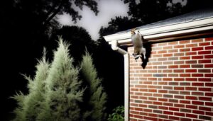 raccoons climbing house walls