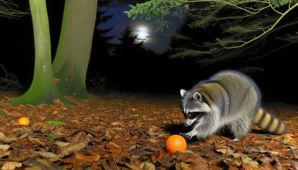 raccoons eating garbage habit