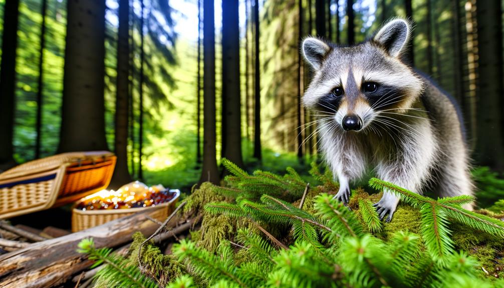 raccoons food smelling distance query