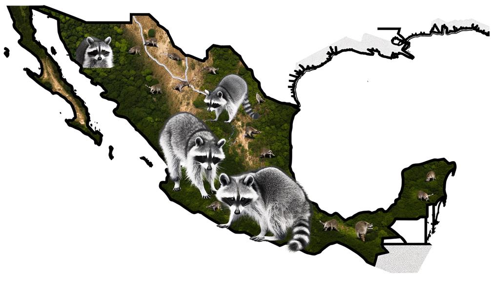 raccoons in mexico map