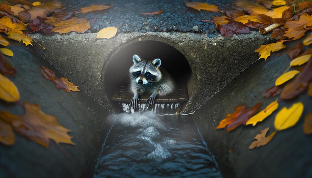 raccoons in storm drains