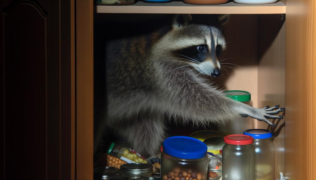 raccoons invading kitchen cabinets