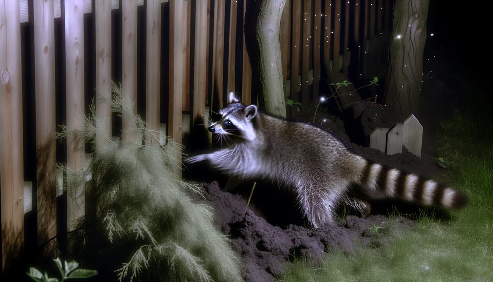 raccoons may dig fences