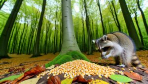 raccoons may eat corn