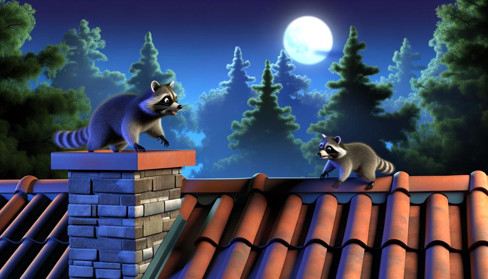 raccoons on the roof