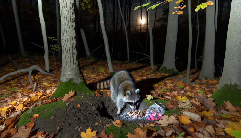 raccoons scavenging for food