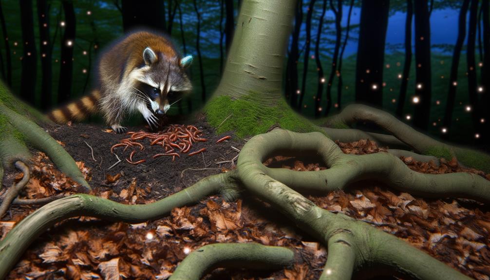 raccoons search for food