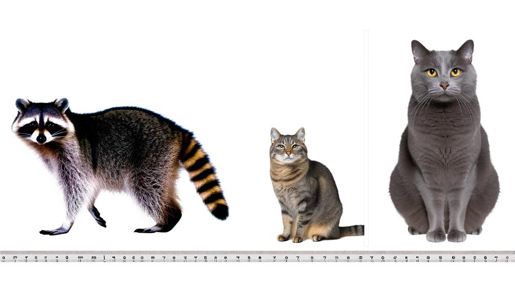 raccoons size compared cats