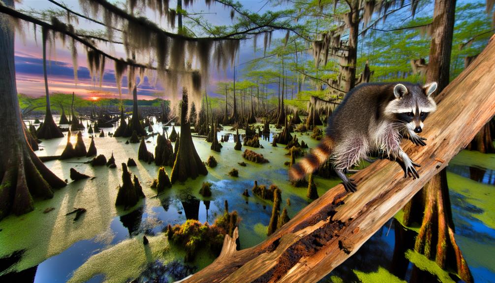 raccoons thrive in swamps