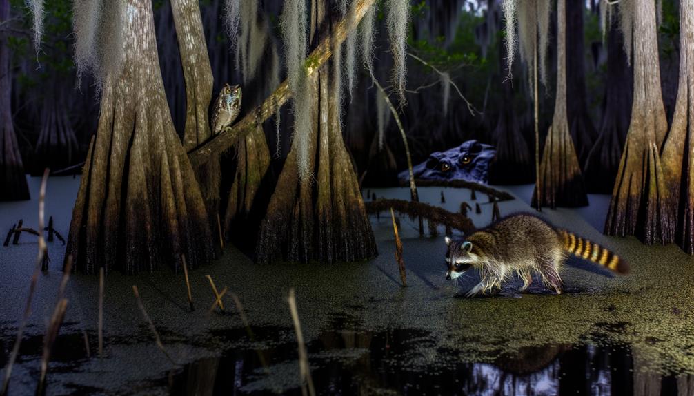 raccoons thrive in swamps