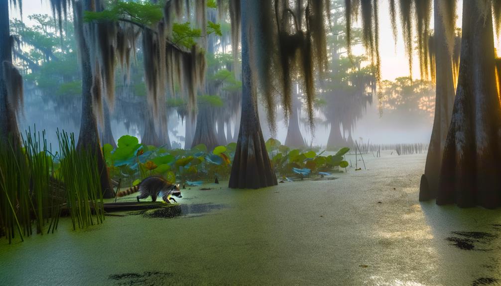 raccoons thrive in wetlands