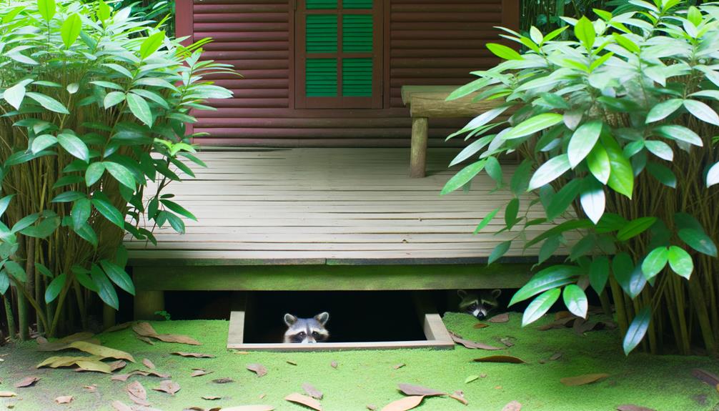 raccoons under deck habitat