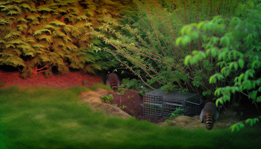 setting a raccoon trap