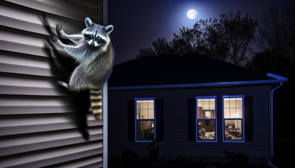 wild raccoons in backyard