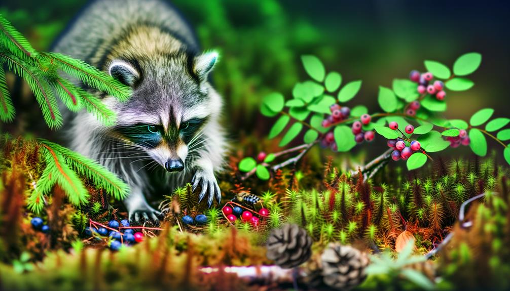 wild raccoons varied diet