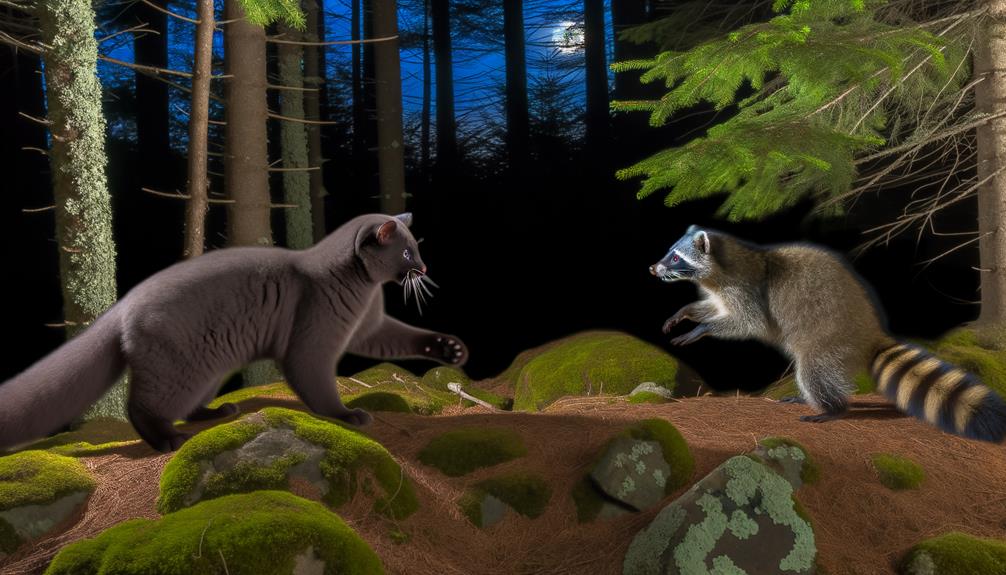 wildlife showdown in forest